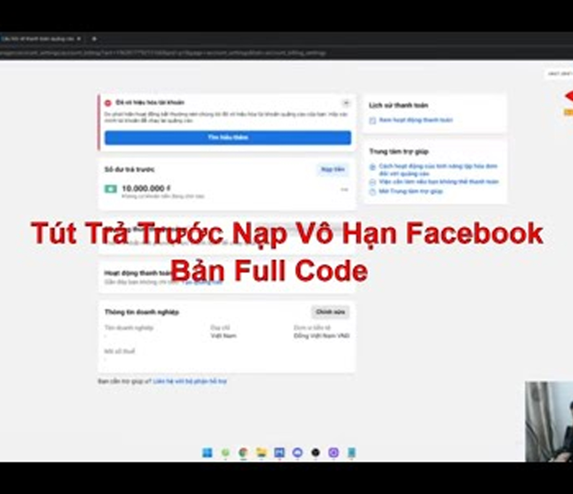 Tút Trả Trước Nạp Vô Hạn Facebook - Bản Full Code