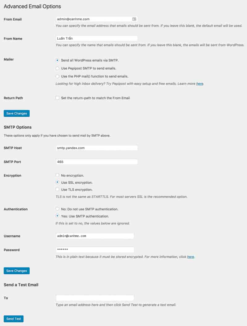 Yandex-SMTP-SSL