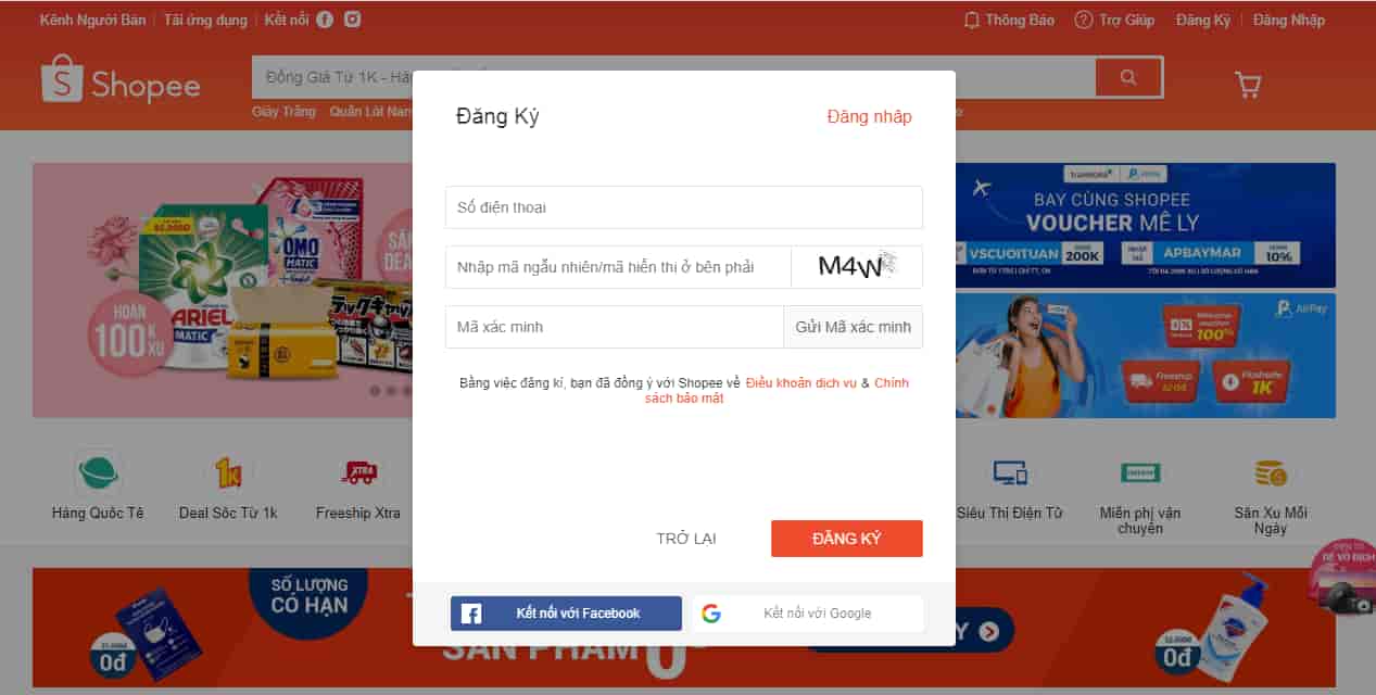 Đăng kí bán hàng trên shoppe