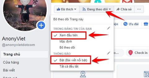 Đang Theo Dõi Facebook